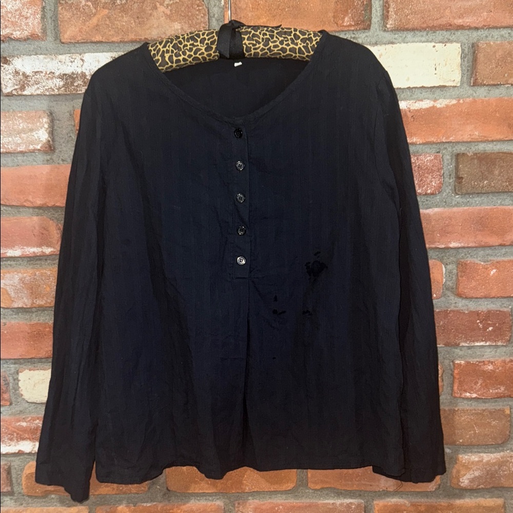 Black peasant Women's Top
